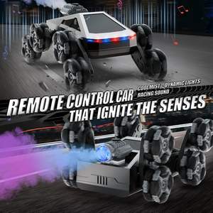 EPT Robot Chien Télécommandé Huit Roues avec Fonction Pulvérisation, Musique, Lumières LED, Bras Articulé, Voiture RC Tout-Terrain Acrobatique - Product Image 4