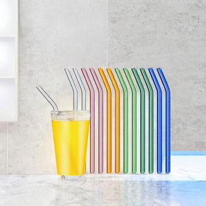 Venta al por mayor de pajitas de vidrio ecológicas, resistentes a roturas, aptas para lavavajillas, marca BOFA para Bubble Tea Shop Cafe Hotel - Product Image 2