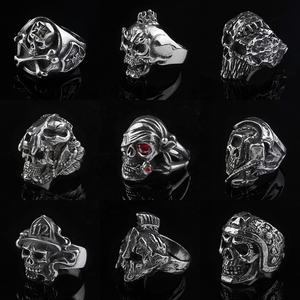 Anillos Punk para Hombre, Joyería de Acero Inoxidable, Diseños de Calaveras, Anillo de Dedo Personalizado Vikling, Precio al por Mayor - Product Image 2