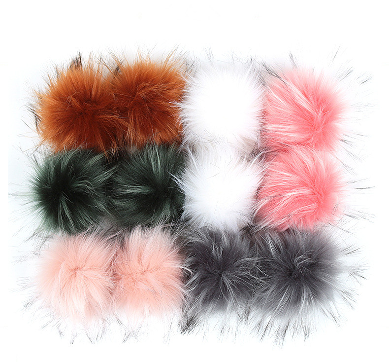 Помпоны из искусственного меха енота SF0579 большого размера для шапки, помпоны из искусственного меха
