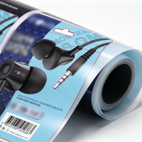 Film en rouleau personnalisé de marque XINWEI, écologique, de qualité industrielle, pour emballage plastique d'écouteurs électroniques grand public avec trou de suspension