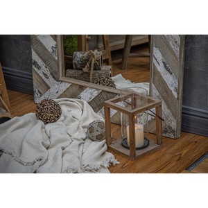 Miroirs muraux rectangulaires encadrés de style rustique pour la décoration de la maison, miroir en écorce - Product Image 5