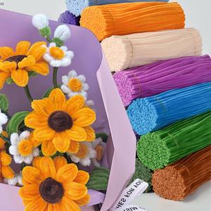 Juguetes de peluche creativos, ramos de tela, regalos de vacaciones, <span class=keywords><strong>girasoles</strong></span>, ramo de punto hecho a mano, juguete realista - Product Image 4