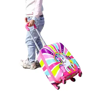 可爱卡通图片18英寸PC儿童行李包定制图片儿童拉杆箱3D打印儿童旅行包套装