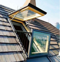 Fenêtre de toit en aluminium étanche de style moderne, transformable en balcon, pour ventilation de salle de bain ou grenier