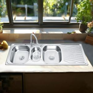 Giá bán buôn bát đôi thép không gỉ Kích thước tùy chỉnh Bồn Rửa Nhà Bếp 85x50 bền bồn rửa bằng thép không gỉ 304 SS Bồn Rửa Nhà Bếp - Product Image 6