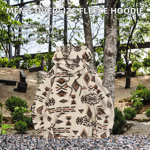 Manufacturer Men's Autumn Knitted <b>Oversize</b> Cotton Fleece Pullover <b>Sweater</b> <b>Turtleneck</b> Hoodie Long Sleeves Front Print Animal - Product Image 2