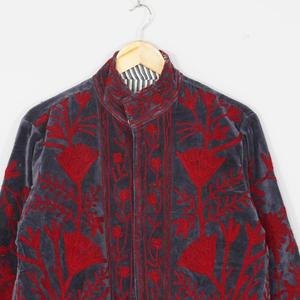 Luxury <b>Women</b> <b>Velvet</b> Suzani <b>Jacket</b> Traditional Hand Embroidery Bohemian Ethnic Floral Vintage Designer Coat Custom OEM ODM - Product Image 2
