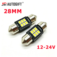 Ampoule LED C5W 28mm 31mm 36mm 39mm 41mm FT 3020 6SMD pour intérieur de voiture, plafonnier, lampe de lecture, lampe de porte, mini format, type Festoon, Canbus 12-24V