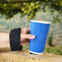 Gobelets à café en papier ondulé isothermes à paroi simple, biodégradables, recyclables, jetables, pour boissons chaudes et froides, pour café à emporter