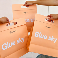Sacs en papier kraft certifiés avec poignées en corde de coton Impression de logo Sacs en papier Stratification douce au toucher Sensation de luxe