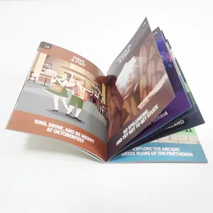 Livro de instrução personalizado de folhetas, folheta pequena de papel personalizada para produção de brochetas, revista, produtor de impressão
