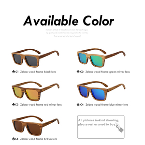 Vuông hợp thời trang sang trọng bằng GỖ Kính mặt trời handmade khung gỗ tùy chỉnh phân cực Kính mát thời trang cho nam giới - Product Image 3