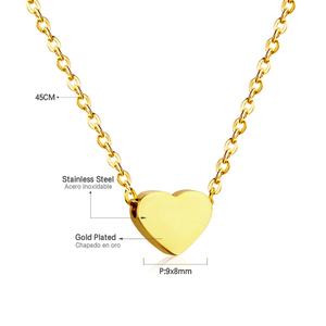 Collar con Colgante en Forma de Corazón de Acero Inoxidable Chapado en Oro de 18k, Joyería de Diseño Encantador para Regalos - Product Image 2