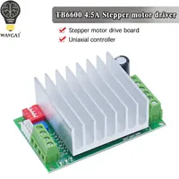 Modul Driver Motor Stepper TB6600 4.5A, Papan Pengontrol DC 9-42V dengan Heat Sink untuk Printer 3D CNC