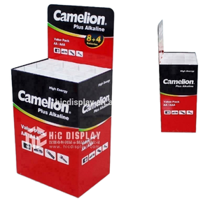 Nhà máy trực tiếp có thể gập lại hiện đại Giấy gợn sóng Pallet hiển thị cho pin - Product Image 1