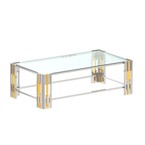 Mesa de centro moderna de acero inoxidable, mesa de centro de sala de estar, mesa de té cromada dorada y plateada para el hogar, muebles de Hotel - Product Image 6