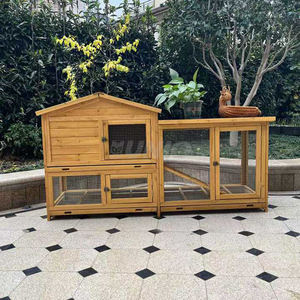 Cage à lapin faite à la main à 2 niveaux bon marché en plein air de Chine clapier à lapin en bois maison design à vendre - Product Image 3