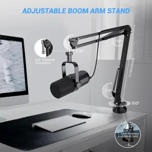 2024 New Arrival Zimhome ZTT20 OEM ODM Professional USB/XLR Podcast Dynamic Microphone Set With Boom Arm Stand