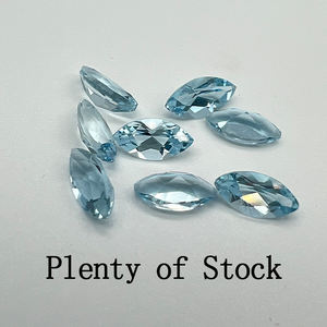 マーキスシェイプ3x1.5 ~ 8x 4mmAAAミディアムカラー純正ルースカットジェムストーンクリスタルジュエリー価格天然アクアマリン - Product Image 4