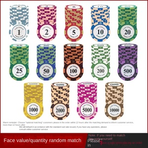 14g Texas Hold'em blackjack Casino thẻ trò chơi Mạt chược thiết kế đất sét Poker chip thiết lập - Product Image 2