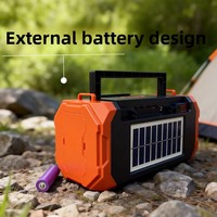 Haut-parleur solaire portable 10W avec lampe torche LED et radio FM, appairage TWS pour le camping en extérieur