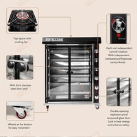 Rôtissoire à poulet électrique à 9 broches rotatives en acier inoxydable, à gaz, avec brûleur à commande indépendante