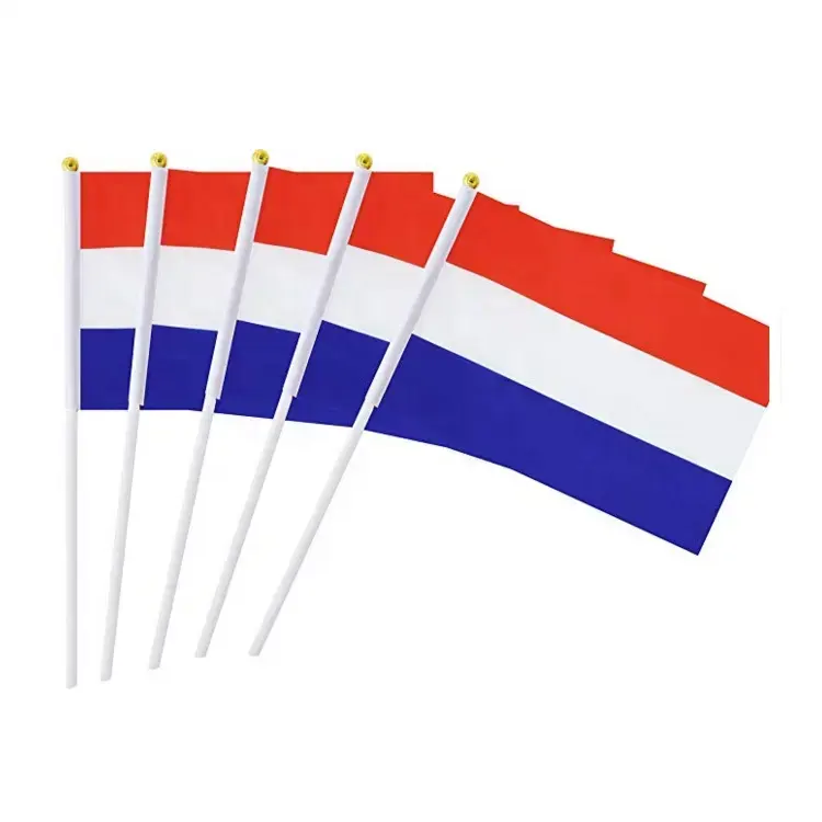 MAOSEN קטן PolyesterNL Nederland אדום לבן כחול הולנד מיני יד כף דגלי