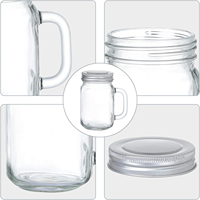 Tasses à café en verre Mason de 8 oz avec poignée, vente en gros à Shanghai