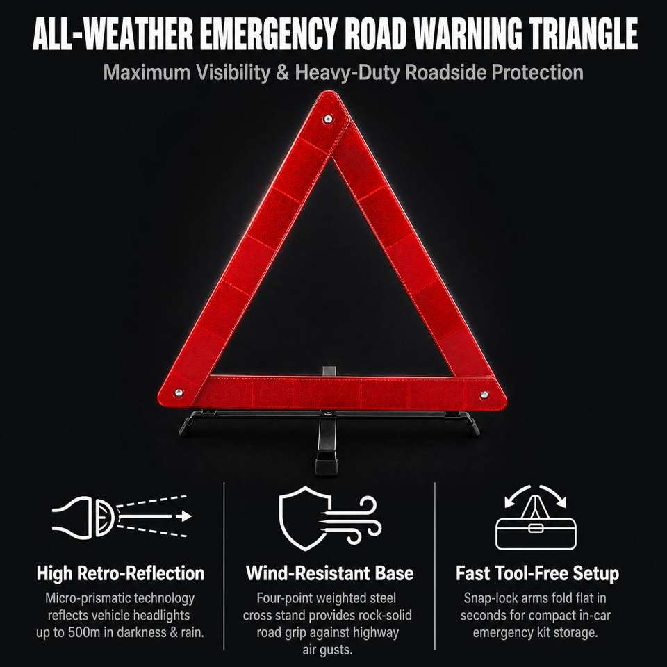Road Safety Signs and Symbols Car Triangle Warning Sign Emergency Tools ...