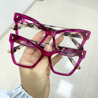 Monturas de Gafas de Acetato Gruesas y Extra Grandes al por Mayor, Monturas Ópticas de Alta Calidad para Hombre y Mujer, Gafas de Diseño Colorido, Nuevas Gafas