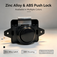 Loquet à poussoir lisse en alliage de zinc et ABS, sans clé, pour porte d'armoire de camping-car, plusieurs couleurs, joint personnalisé