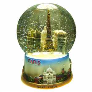 Souvenirs <span class=keywords><strong>de</strong></span> <span class=keywords><strong>France</strong></span> en polyrésine/résine - Globe à neige en verre et résine <span class=keywords><strong>de</strong></span> Paris (14 cm - 5,5 pouces) - Product Image 1