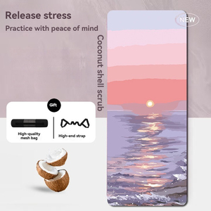 Tapis de <span class=keywords><strong>yoga</strong></span> en caoutchouc naturel double face antidérapant et absorbant la transpiration, avec impression haute définition sur coque de noix de coco et caoutchouc PU - Product Image 1