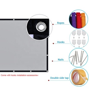 Écran de <span class=keywords><strong>projection</strong></span> JZ SCREEN 16:9 en métal anti-lumière, prix spécial, revêtement optique <span class=keywords><strong>gris</strong></span>, toile réfléchissante portable - Product Image 4