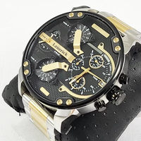 Montre de sport pour homme de marque haut de gamme, double fuseau horaire, multifonctionnelle, en acier inoxydable, étanche, à quartz