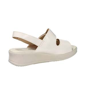 Sandalo con Zeppa Cinzia Soft da Donna, Beige e Oro, Stile Comfort con Plateau - Product Image 3