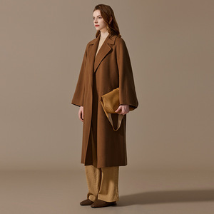 <span class=keywords><strong>Manteau</strong></span> en cachemire 100% haut de gamme personnalisé avec <span class=keywords><strong>ceinture</strong></span> pour femmes <span class=keywords><strong>manteau</strong></span> <span class=keywords><strong>long</strong></span> et ample cousu à la main à col rabattable double face - Product Image 2