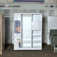 Armoire simple et moderne à 2 portes coulissantes en acier, armoire de rangement pour vêtements imperméable pour la chambre à coucher, pour l'organisation des vêtements