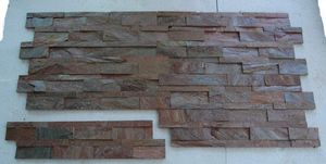 แผ่นผนังหินธรรมชาติทรงสี่เหลี่ยมรูปตัว Z แผ่นไม้วีเนียร์ติดผนังภายนอกผนังผนังผนังผนังอาคารวัฒนธรรมสินค้าจำนวนมากทำด้วยมือ - Product Image 3