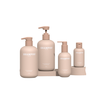 Bouteille vide en HDPE de 100/300/500 ml pour gel douche, shampoing, bouteille ronde en plastique, bouteille au toucher doux avec pompe à pression