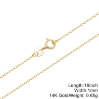 Cadenas de Oro Sólido 14K al por Mayor, Oro Rosa, Blanco, Amarillo AU585, Joyería, Cadenas de Oro 14k para Collar, Eslabones Tipo Trigo, Cable, Curb, Belcher, Rolo