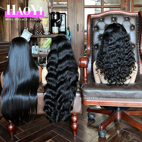 Peluca de Cabello Humano Brasileño con Ondas Suaves y Rizadas de 30 Pulgadas, Densidad 250, Sin Pegamento, con Frente de Encaje HD 13x6