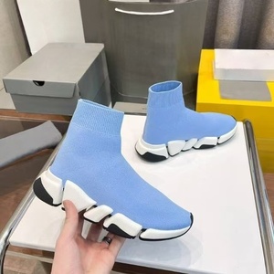 Venta directa de fábrica de zapatillas deportivas transpirables de alta calidad, de marca de diseñador de lujo, para uso casual, zapatillas de running negras de punto. - Product Image 5