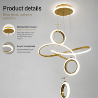 Luminaire suspendu classique réglable en hauteur, en aluminium doré, LED haute luminosité, protection des yeux, pour restaurant, table à manger
