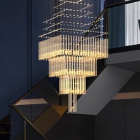 Lustre en cristal personnalisé de grande taille en or pour la décoration de restaurants, d'hôtels et de mariages, lampe suspendue pour plafond, globe