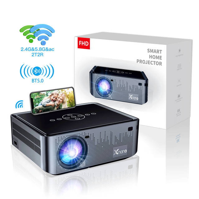 YDH-X1PRO 8K Portable Indoor Projector with 900 Lumens Android 200 Inch BT5.0 Wifi 6 Voice Remote Control Auto Focus LED Lamp