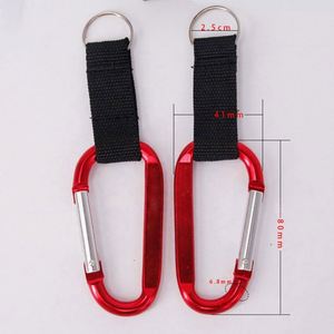 <b>Custom</b> LOGO Durable Polyester Woven Strap Aluminum Carabiner Keychain Clip With <b>Key</b> <b>Ring</b> - Product Image 3