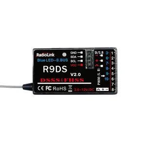 China Fabricante RadioLink 4K gama RC rádio controle receptor R9DS 2.4ghz SBUS/PWM saída do sinal 9/10 canais RC receptor