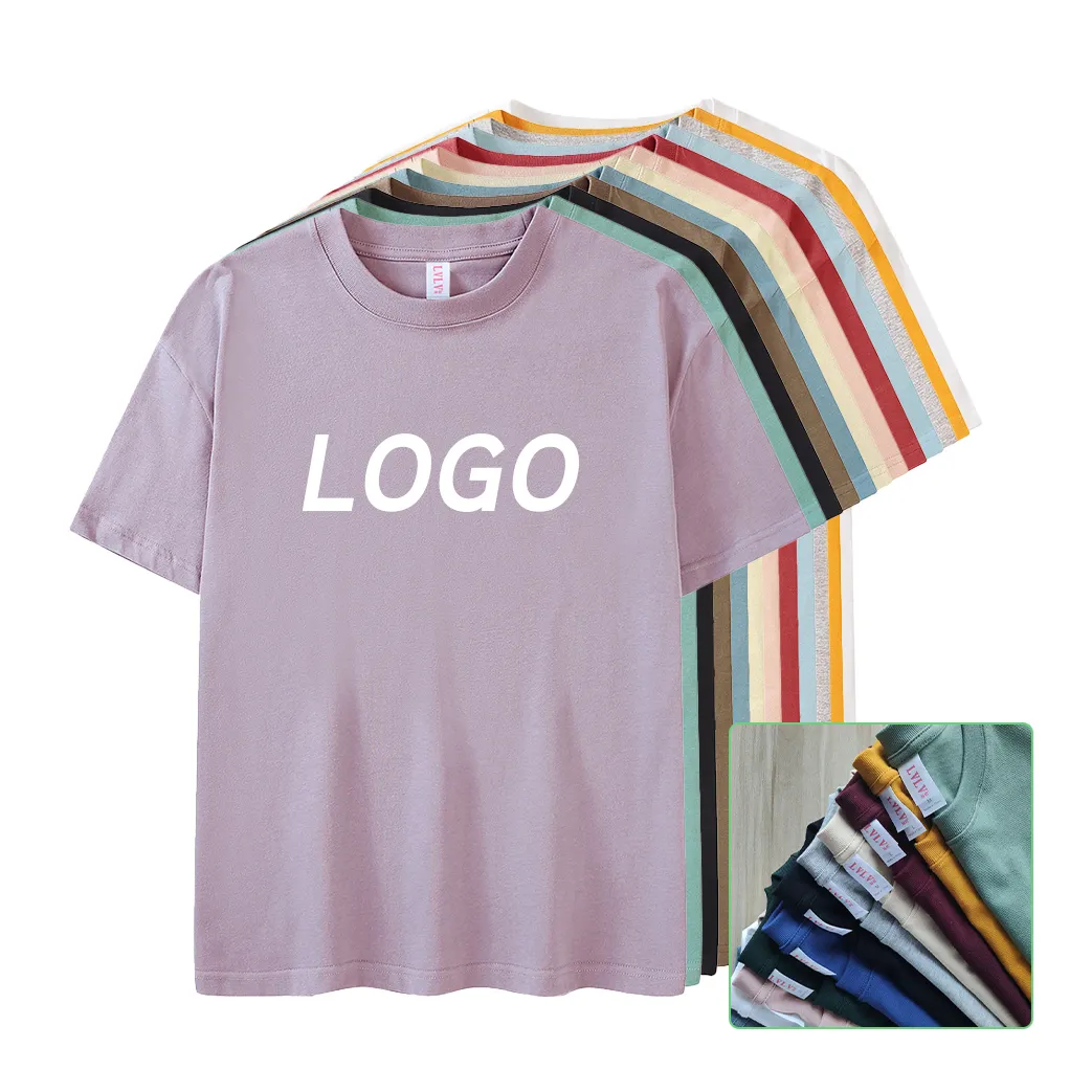 Camiseta lisa para hombres, prenda de vestir, de 100% algodón, con logotipo personalizado, de gran tamaño, color blanco, talla Americana, de China, 280gsm